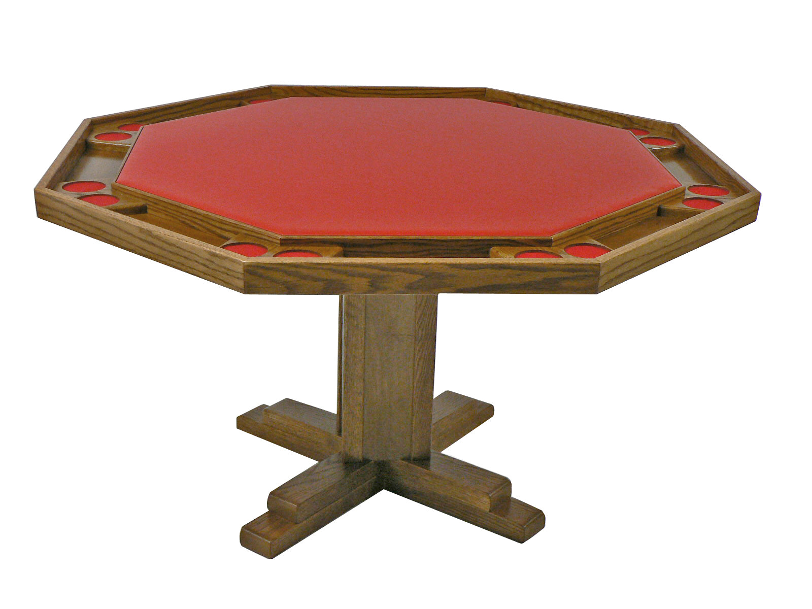 57" PEDESTAL BASE POKER TABLE IN OAK OR MAPLE