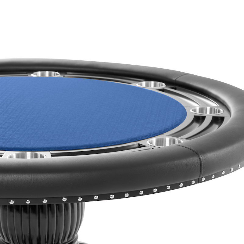 BBO-NIGHTHAWK-POKER-TABLE-IN-BLACK-WITH-BLUE-SUITED-SPEED-CLOTH