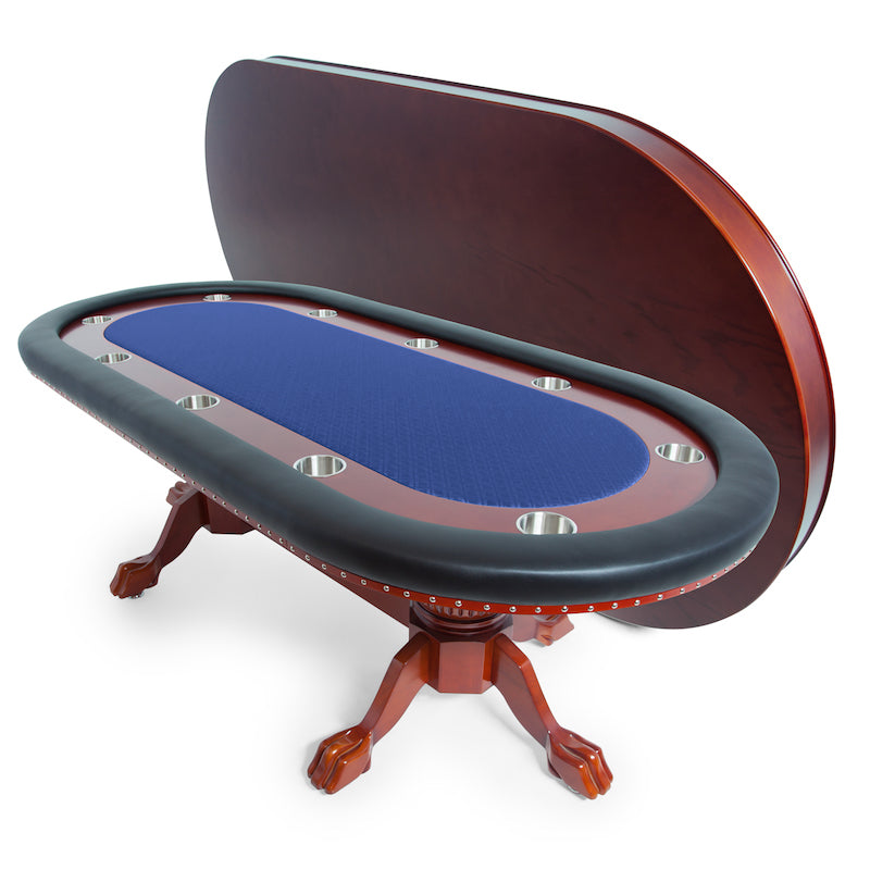 BBO-ROCKWELL-POKER-TABLE-CLOSE-UP-WITH-SUITED-SPEED-CLOTH-IN-BLUE-WITH-DINING-TOP